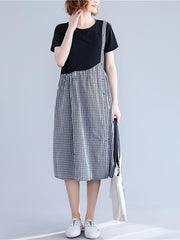 Plaid Split-joint Dress