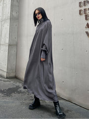 Women Long Sleeve Slim High Collar Casual Dress