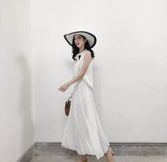 Simple High Waist All-Match Pleated Skirt