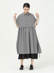 Loose Split-Side False-Two Cropped Midi Dress