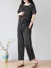 2019 Summer New Oversize Striped Casual Pants Suit