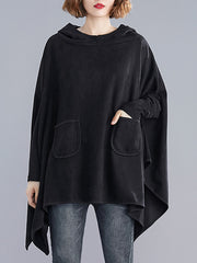 Women Loose Shawl Hooded Sweatshirt