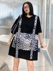 Original False Two Split-Joint Leopard Dress