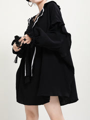 Women V-Neck Loose Contrast Dress