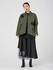 Retro Loose Polk-Dot Cotton Outwear