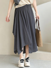 Loose Summer Solid A-Line Irregular Skirt