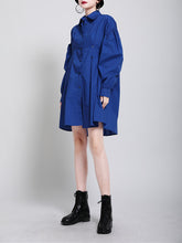 Women Loose Buttoned Long Sleeve Dress