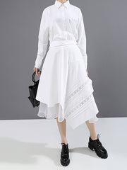 Original Solid Irregularity Asymmetric Skirt