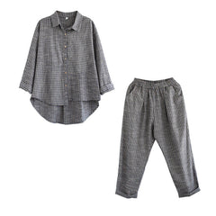 Ramie Cotton Striped Casual Suit