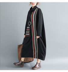 Women High Collar Loose Casual Dress