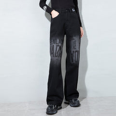 Casual Letter Straight-Leg Jeans