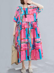 Original Plaid Roumd-Neck Dress