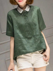 Cotton Linen Polo T-shirt