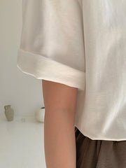 Women Round Neck Letter Print Loose Casual T-Shirt