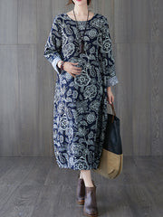 Women Retro Print Dress