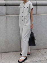 Street Style Casual Short Sleeve Pocket Jumpsuit