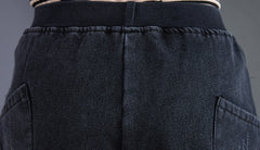 Women Stitching Plus Velvet Thick Casual Pants