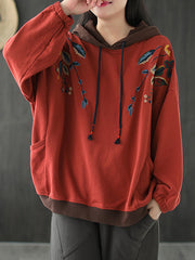 Cotton Split-Joint Hooded Sweatshirt