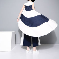 Unique Stitching Pleated Chiffon Culottes Wide-Leg Pants