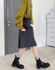 High Waist Wide Leg Solid Short Pants