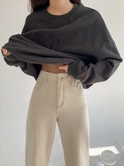 Women Loose Round Neck Letter Sweatshirt