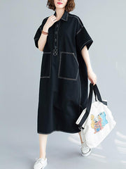 Original Solid Split-Side With Pocket Dress