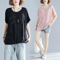 Women Round Neck Printed Loose Fitting T-Shirt