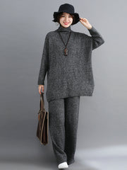 Loose Top Wide Leg Pants Casual Two-Piece Suit
