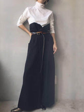 Solid Color High Waiste Waist Slim Fit Wide Leg Casual Pants