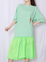 Fashion Round-Neck Split-Joint Dress