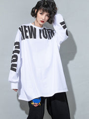 Retro Personality Loose Round Neck Top