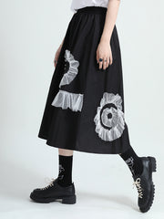 Stitching Printed High Waist Slim Casual Skirt