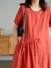 Simple Loose Breathable Solid Color Dress