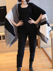 Women Loose Color Matching Casual Coat