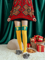 Christmas Lovely Cartoon Coral Fleece Stockings