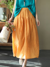 Solid Color Double Hemp Skirt With Large Skirt