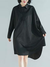 Loose Solid Asymmetrical Shirt Dress