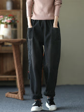 Women Retro Thick Plus Velvet Casual Pants