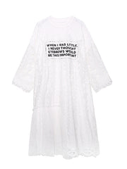 Mesh Stitching Lace Long Sleeve Dress