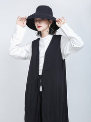 Wild Loose And Long Dark Sleeveless Vest Top