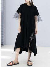 Loose Bandage Mesh Splicing Cropped Dress