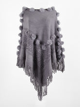 Simple Tassel Knitted Round-Neck Shawl Sweater
