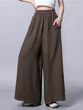 Solid Color High Waist Loose Wide Leg Casual Pants