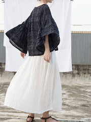 Artistic Retro Pleats Solid Skirt