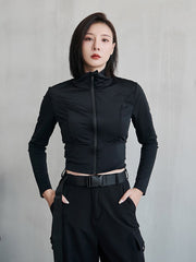 Solid Slim Strong Sports Long Sleeve Jackets