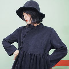 Women Retro Stand Collar Dress