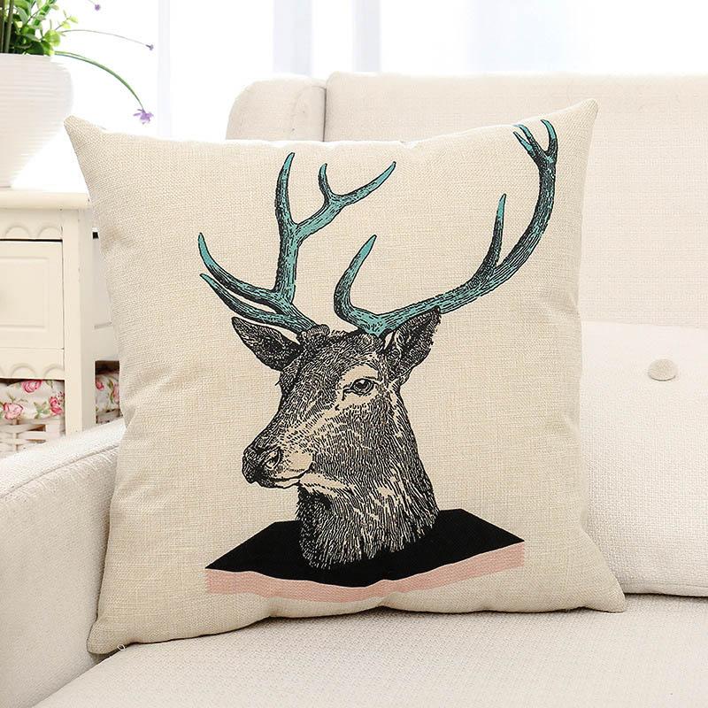 Deer Painting Printed Pillow Case