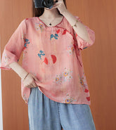 Retro Print Loose Short Sleeve T-Shirt