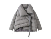 Simple Solid Color High-Neck Down Jacket