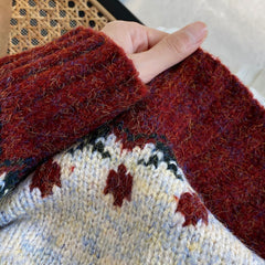 Women Loose Retro High Neck Thick Sweater